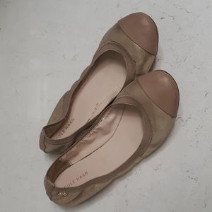 Size 10 Cole Haan gold ballet flats